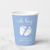 Blue Feet Baby Boy Dusche Pappbecher (Rückseite)