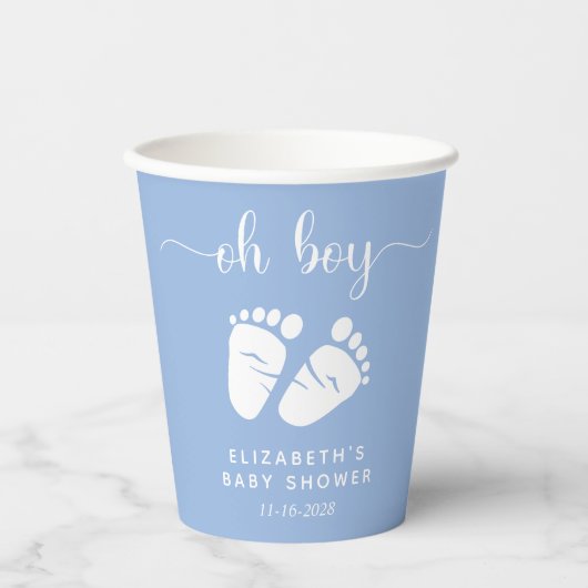 Blue Feet Baby Boy Dusche Pappbecher (Vorderseite)