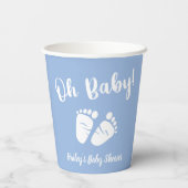 Blue Feet Baby Boy Dusche Pappbecher (Rückseite)