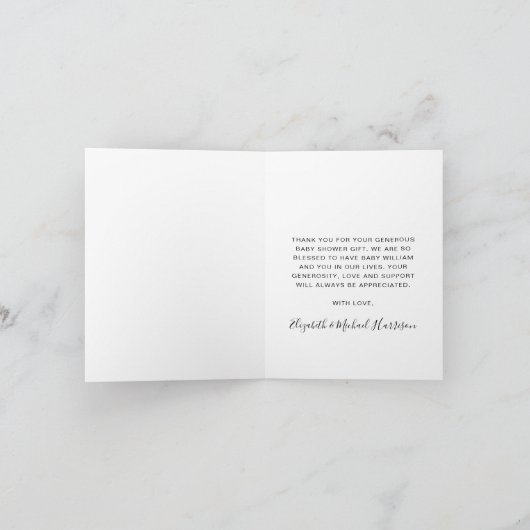 Blue Feet Boy Baby Dusche Dankeskarte (Innenseite)