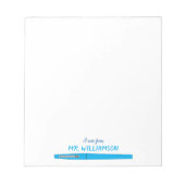 Blue Felt Pen Personalisiert Teacher Note Pad Notizblock (Vorderseite)