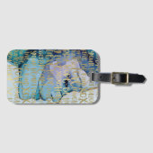 Blue Female Face Gold Inspiration Zitate Gepäckanhänger (Vorderseite (Horizontal))