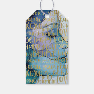 Blue Female Face Gold Inspiration Zitate Geschenkanhänger