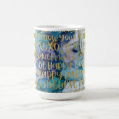 Blue Female Face Gold Inspiration Zitate Kaffeetasse (Mittel)