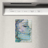Blue Female Face Gold Inspiration Zitate Magnet (In Situ (Geschirrspüler))