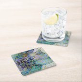 Blue Female Face Gold Inspiration Zitate Rechteckiger Pappuntersetzer (Vor Ort)