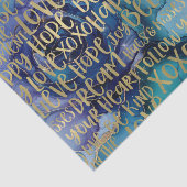 Blue Female Face Gold Inspiration Zitate Seidenpapier (Ausschnitt)