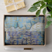 Blue Female Face Gold Inspiration Zitate Seidenpapier (Geschenk)