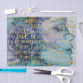 Blue Female Face Gold Inspiration Zitate Seidenpapier (Handwerk)