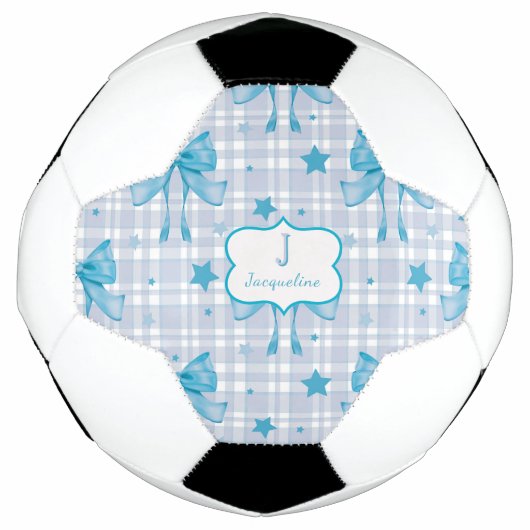 Blue Feminine Coquette Bows Fußball (Vorderseite)