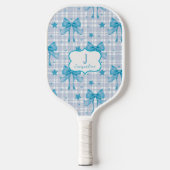 Blue Feminine Coquette Bows Pickleball Schläger (Vorderseite)