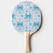 Blue Feminine Coquette Bows Tischtennis Schläger (Rückseite)