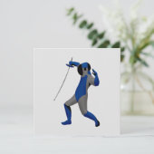 Blue Fencer Karte (Stehend Vorderseite)