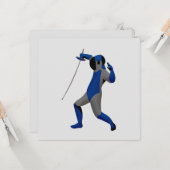 Blue Fencer Karte (Vorderseite/Rückseite Beispiel)