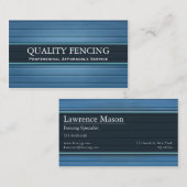 Blue Fencing/Boarding Business Card Visitenkarte (Vorne/Hinten)