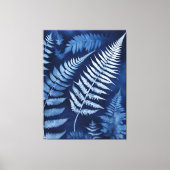 Blue Fern Cyanotype Leinwanddruck (Vorderseite)