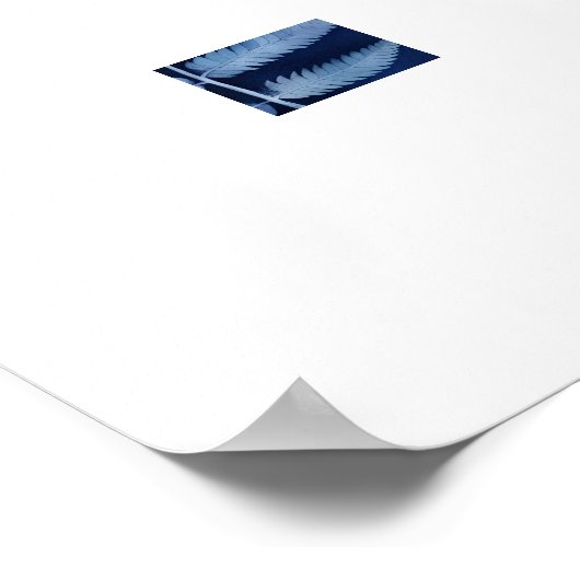 Blue Fern Cyanotype Poster (Ecke)