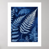 Blue Fern Cyanotype Poster (Vorne)