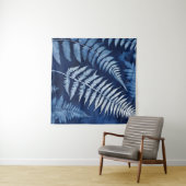 Blue Fern Cyanotype Wandteppich (Beispiel (Horizontal))
