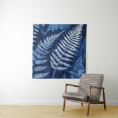 Blue Fern Cyanotype Wandteppich (Beispiel)
