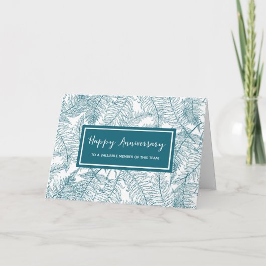 Blue Ferns Anniversary Card Karte (Vorderseite)