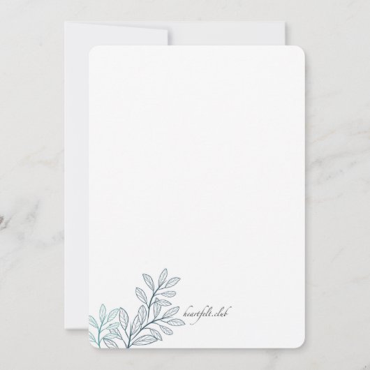 Blue Ferns Foto Einladung (Rückseite)