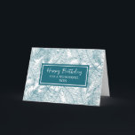 Blue Ferns Son Birthday Karte<br><div class="desc">Geburtstagskarte für Sohn mit blauem Farnmuster und nachdenklichem Vers.</div>