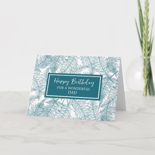 Blue Ferns Vater Birthday Karte (Vorderseite)