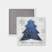 Blue Festivals Christmas Tree Magnet (Vorderseite/Rückseite)