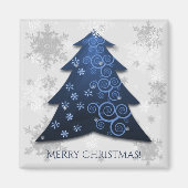 Blue Festivals Christmas Tree Magnet (Vorne)