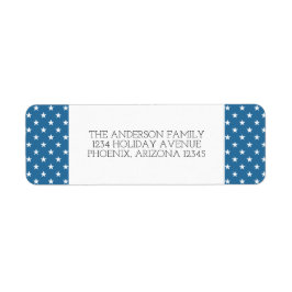 Blue Festivals Stars Holiday Address Labels