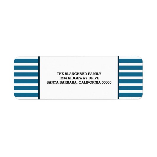 Blue Festivals Stripes Holiday Labels (Vorne)