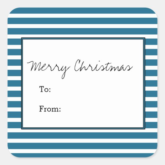 Blue Festivals Stripes Holiday Stickers (Vorderseite)