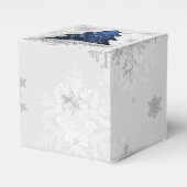 Blue Festive Christmas Tree Favor Box Geschenkschachtel (Vorderseite)