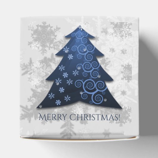 Blue Festive Christmas Tree Favor Box Geschenkschachtel (Oben)