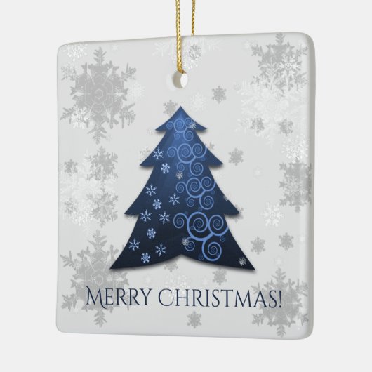 Blue Festive Christmas Tree Keramik Ornament (Links)