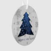 Blue Festive Christmas Tree Ornament (Vorderseite)