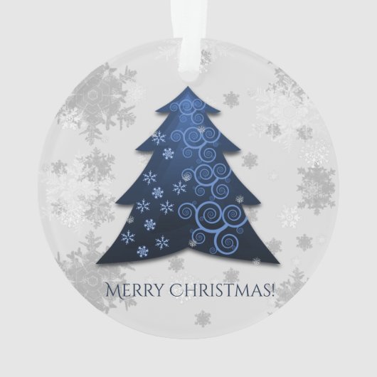 Blue Festive Christmas Tree Ornament (Rückseite)