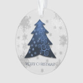 Blue Festive Christmas Tree Ornament (Vorderseite)