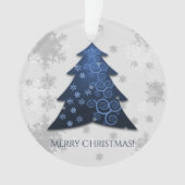 Blue Festive Christmas Tree Ornament (Vorderseite)