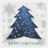 Blue Festive Christmas Tree Sticker (Vorderseite)