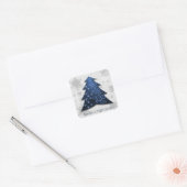 Blue Festive Christmas Tree Sticker (Umschlag)