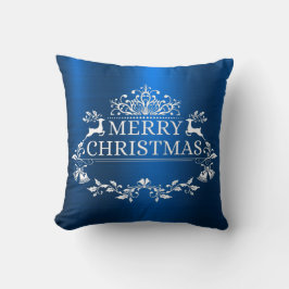 Blue Festive Frohe Weihnachts-Throw Kissen