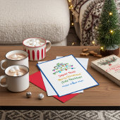 Blue Festive Multilingual Frohe Weihnachten und Ba