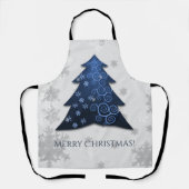 Blue Festive Weihnachtsbaum All-over Print-Schürze Schürze (Vorderseite)