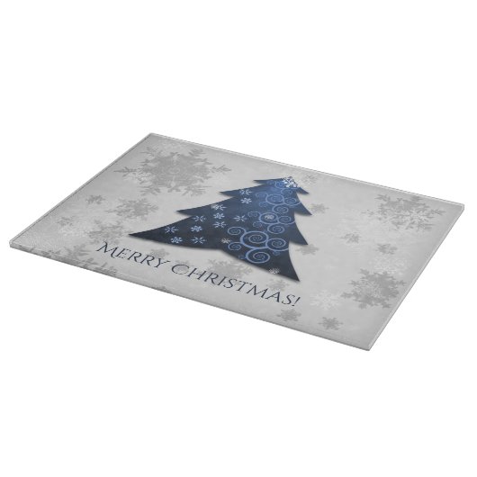 Blue Festive Weihnachtsbaum Cutting Board Schneidebrett (Ecke)