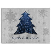 Blue Festive Weihnachtsbaum Cutting Board Schneidebrett (Vorderseite)