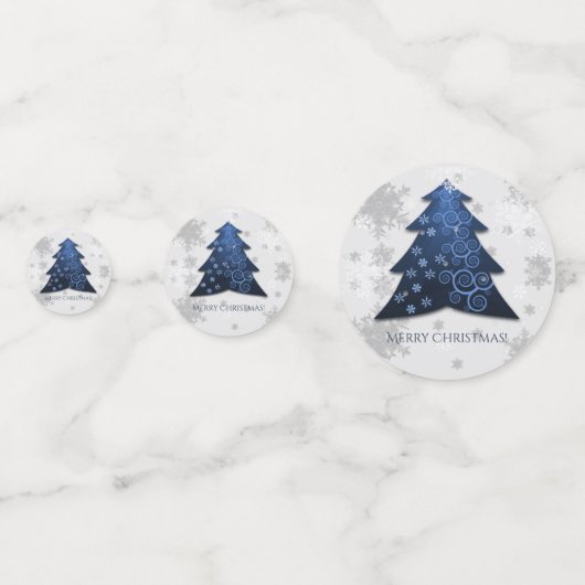 Blue Festive Weihnachtsbaum Table Confetti Konfetti (Vorderseiten)