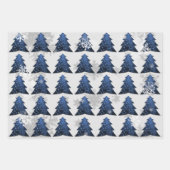 Blue Festive Weihnachtsbaum Wrapping Paper Sheets Geschenkpapier Set (Vorderseite 2)