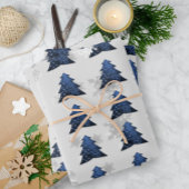 Blue Festive Weihnachtsbaum Wrapping Paper Sheets Geschenkpapier Set